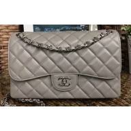 Chanel Caviar Leather Jumbo Classic Flap Bag A1113 Gray