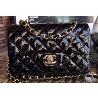 Chanel Patent Leather Small Classic Flap Bag A1116 Black
