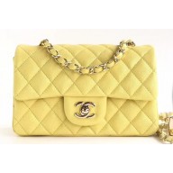 Chanel Pearl Caviar Calfskin Small Classic Flap Bag A1116 Light Yellow