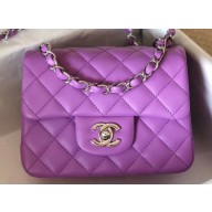 Chanel Lambskin Mini Classic Flap Bag A1115 Mauve