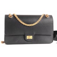 Chanel Calfskin Nude 2.55 Reissue Size 226 Bag Black