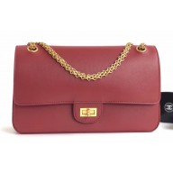 Chanel Calfskin Nude 2.55 Reissue Size 226 Bag Burgundy