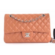 Chanel Lambskin Medium Classic Flap Bag A1112 Caramel