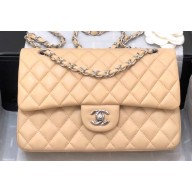Chanel Lambskin Medium Classic Flap Bag A1112 Beige