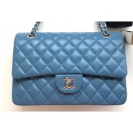 Chanel Lambskin Medium Classic Flap Bag A1112 Denim Blue