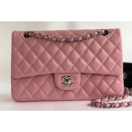 Chanel Lambskin Medium Classic Flap Bag A1112 Light Pink