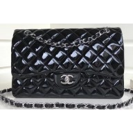 Chanel Patent Leather Jumbo Classic Flap Bag A1113 Black