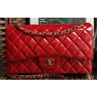 Chanel Patent Leather Jumbo Classic Flap Bag A1113 Red