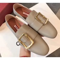 Bally Janelle Leather Flats Slippers Loafers Bone