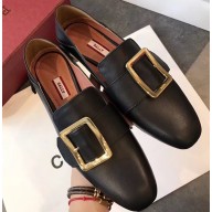 Bally Janelle Leather Flats Slippers Loafers Black
