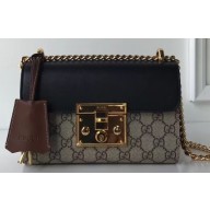 Gucci Padlock Small Shoulder Bag 409487 GG Black