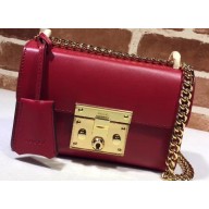 Gucci Padlock Small Shoulder Bag 409487 Leather Red