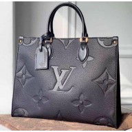Louis Vuitton Monogram Empreinte Giant Onthego Tote Bag MM Black