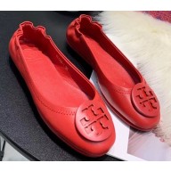 Tory Burch Minnie Travel Ballet Flats in Soft Napa Leather Red