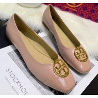 Tory Burch Chelsea Patent Cap-Toe Ballet Flats Pink