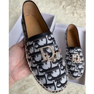 Dior Crystal Logo Oblique Canvas Espadrilles White 2020