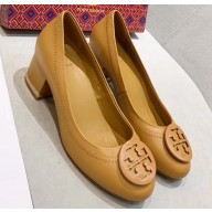 Tory Burch Heel 5cm Minnie Pumps Yellow