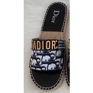 Dior Oblique J'adior Canvas Espadrilles Slipper Sandals White 2020