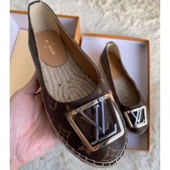 Louis Vuitton Monogram LV Square Espadrilles Coffee 2020