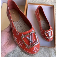 Louis Vuitton Monogram LV Square Espadrilles Red 2020