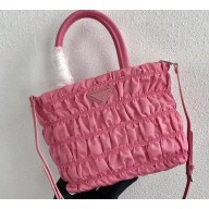 Prada Embossed Nylon Tote Bag 1BG321 Pink 2020