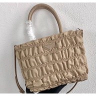 Prada Embossed Nylon Tote Bag 1BG321 Beige 2020