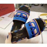 Valentino VLogo Espadrilles Slide Sandals Blue 2020