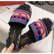 Valentino VLogo Espadrilles Slide Sandals Fuchsia 2020