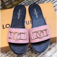 Louis Vuitton Monogram LV Dauphine Lock it Flat Mules Pink 2020