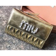 Miu Miu Matelassé Leather Wallet 5ML225 Gold