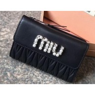 Miu Miu Matelassé Leather Wallet 5ML225 Black