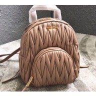 Miu Miu Matelassé Leather Backpack Bag 5BZ015 Nude