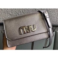 MIU MIU LADY LEATHER BAG 5BH077 SILVER