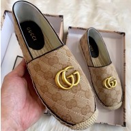 Gucci GG Matelassé Canvas Espadrilles Beige/Black 2020
