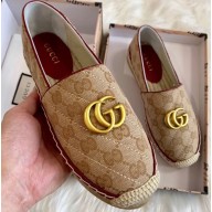 Gucci GG Matelassé Canvas Espadrilles Beige/Burgundy 2020