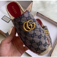 Gucci GG Matelassé Canvas Espadrilles Slippers Blue 2020