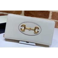 Gucci 1955 Horsebit Zip Around Wallet 621889 Leather White 2020