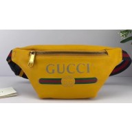 Gucci Vintage Logo Print Small Belt Bag 527792 Yellow