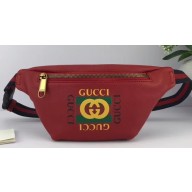 Gucci Vintage Logo Print Small Belt Bag 527792 Red