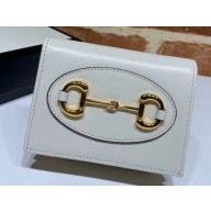 Gucci 1955 Horsebit Card Case Wallet 621887 Leather White 2020