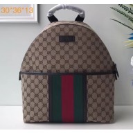Gucci GG Canvas Web Backpack Bag 190278 Beige