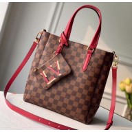 Louis Vuitton Damier Ebene Canvas Belmont PM Bag Cherry Berry 2020