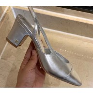 Chanel Heel 6.5cm Slingbacks G31318 Silver 2020