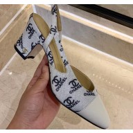 Chanel Heel 6.5cm Slingbacks G31318 Logo White 2020
