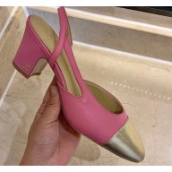 Chanel Heel 6.5cm Slingbacks G31318 Dark Pink/Gold 2020