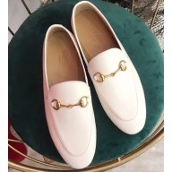Gucci Women's Horsebit Loafer Leather White/Beige