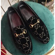 Gucci Women's Horsebit Loafer GG Velvet Black
