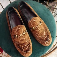 Gucci Women's Horsebit Loafer GG Velvet Coffee