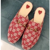 Gucci Women's Princetown Horsebit Slipper GG Canvas Pink
