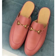 Gucci Women's Princetown Horsebit Slipper Leather Pink